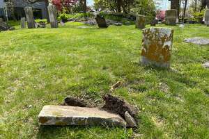 Cemetery gravestones accidentally damaged by town workers