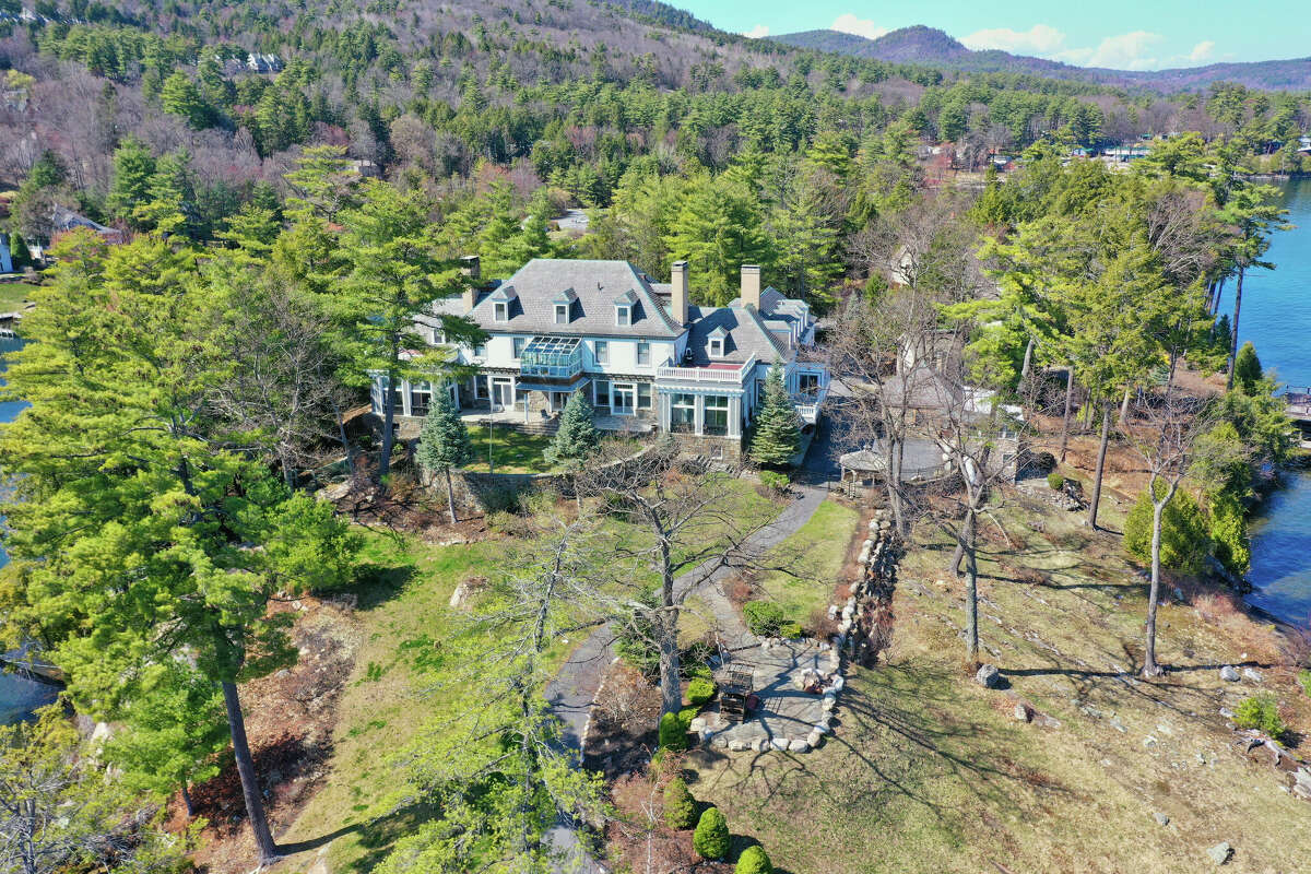 Green Harbour Mansion on Cooper Point in Lake George is on the market for $8.4 million, a steep drop from when it was last listed in 2019 for $15 million.