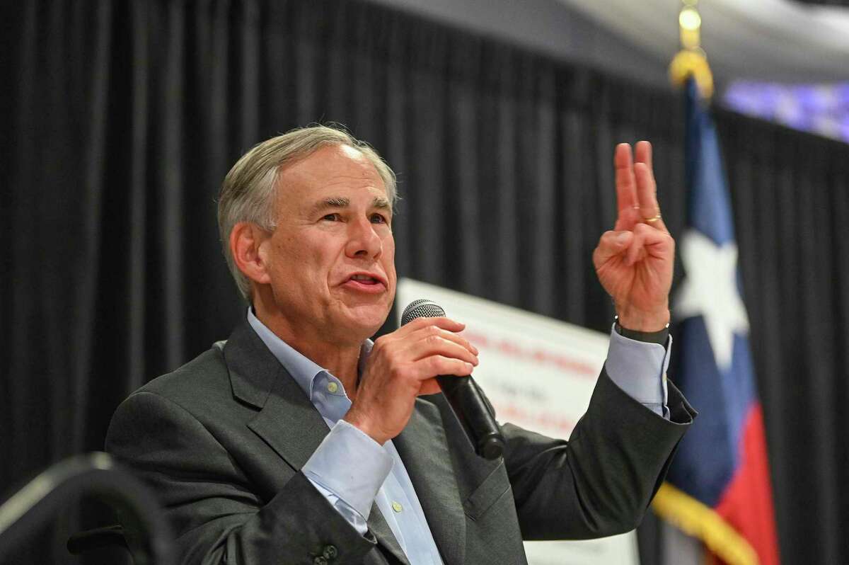 Texas Governor Greg Abbott speaks about his Parental Bill of Rights at the PicaPica Plaza Event Center on the Southside of San Antonio on Monday, May 9, 2022. Several hundred Republican faithful attended the event.