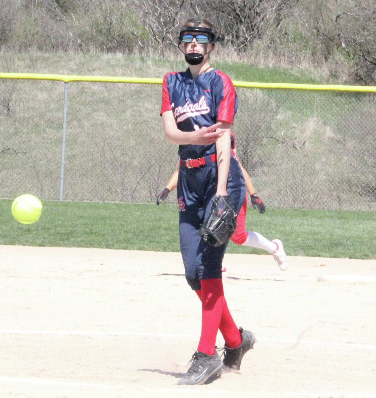 Cailin Knoop tossed a three-inning no-hitter for Big Rapids on Monday.