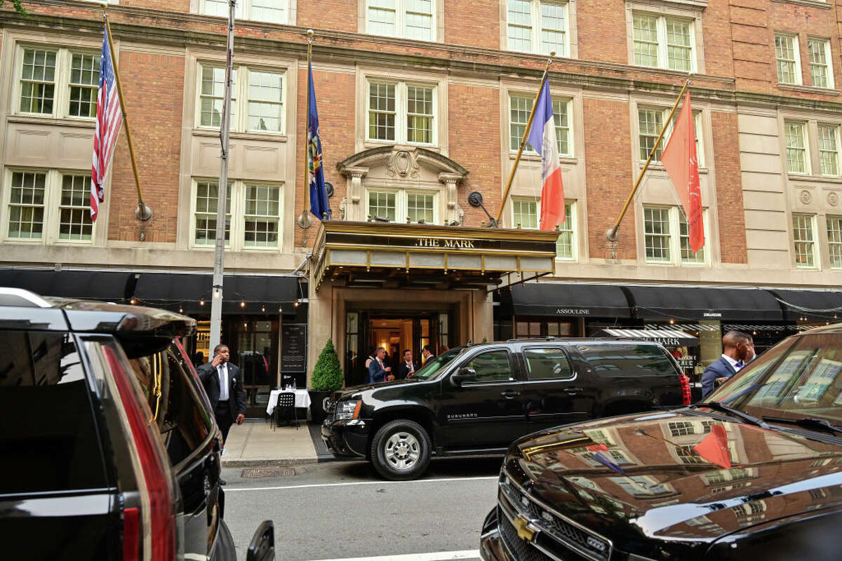 View of The Mark Hotel where the Prime Minister of Spain Pedro Sanchez arrived on July 20, 2021 in New York City. (Photo by James Devaney/GC Images)