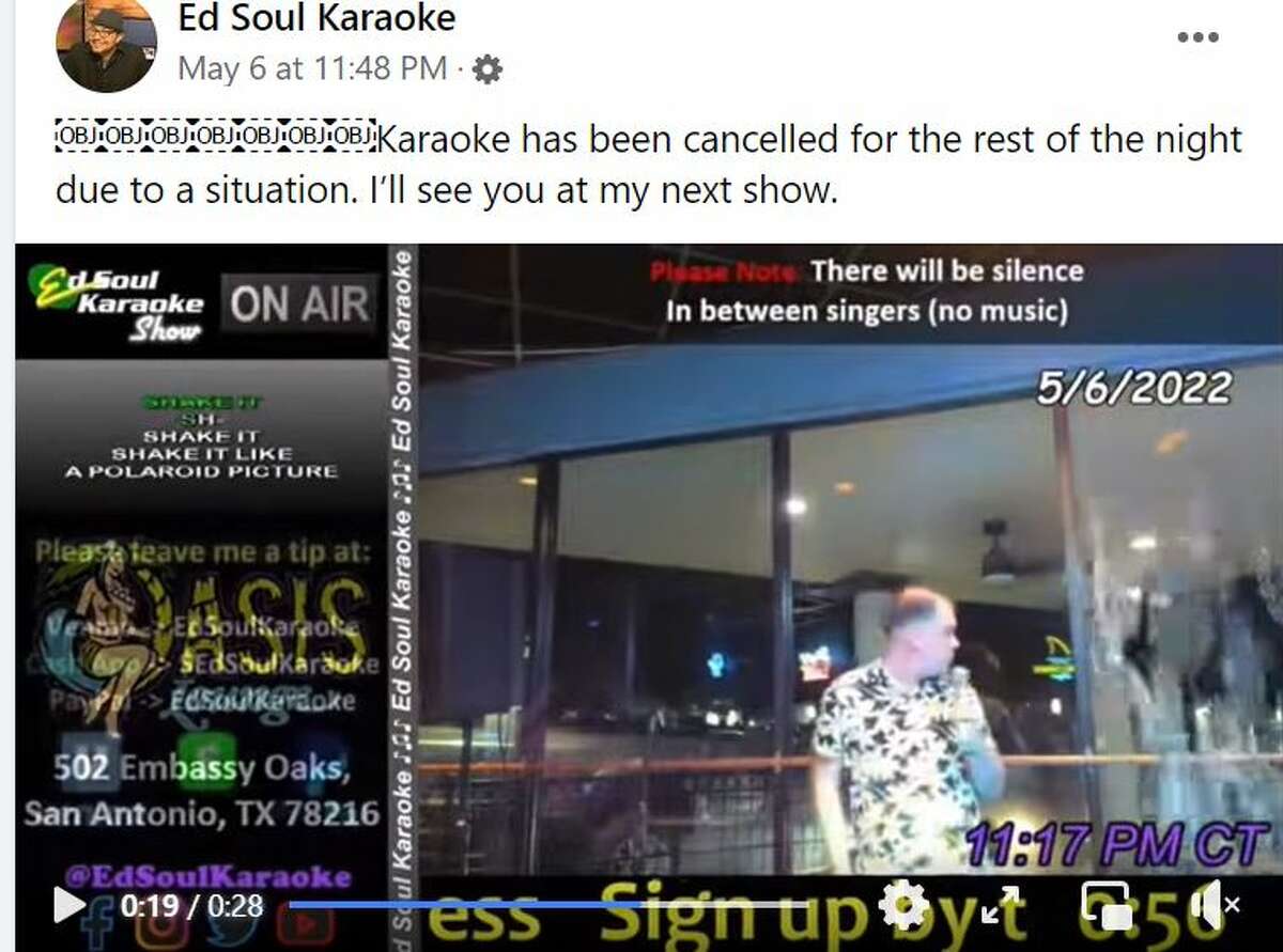 A screen capture from Ed Soul's Facebook post shows the moment that the window shatters at Oasis Lounge after a vehicle slammed into the patio. 