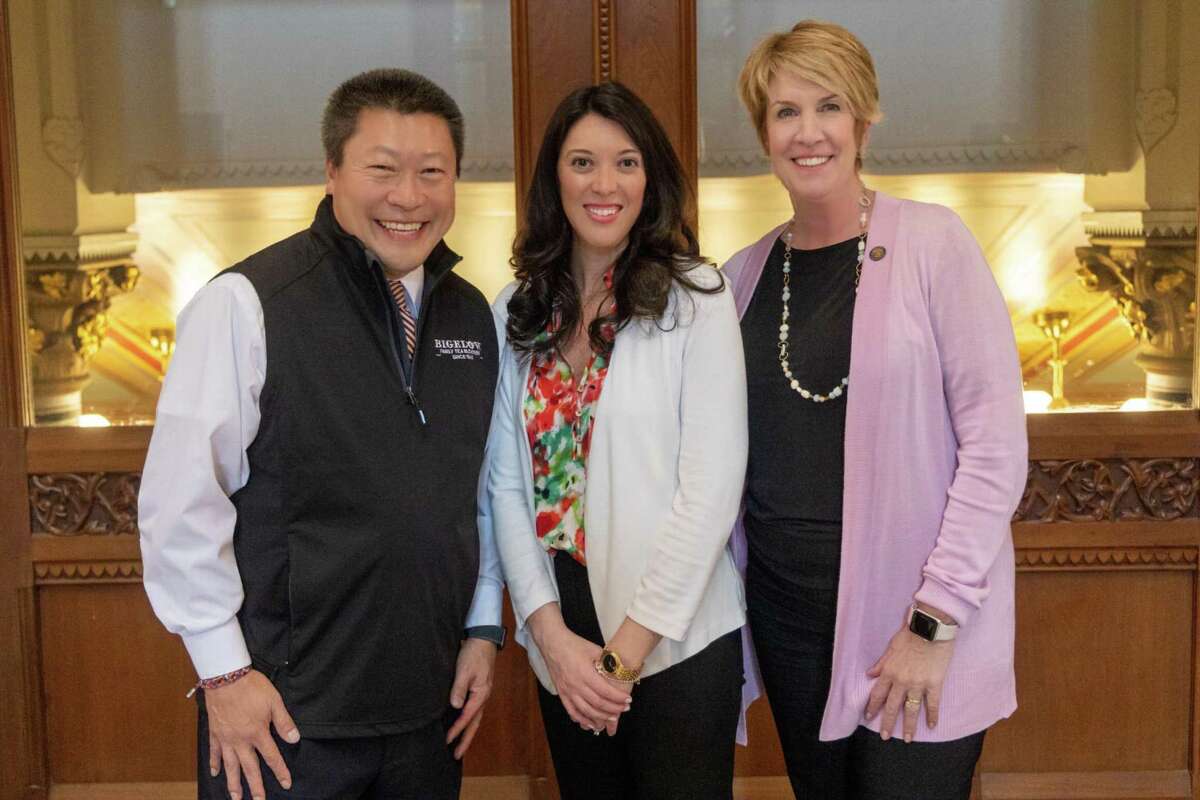 Meghan McCloat with State Sen. Tony Hwang (R-28) and State Rep. Laura Devlin (R-134).
