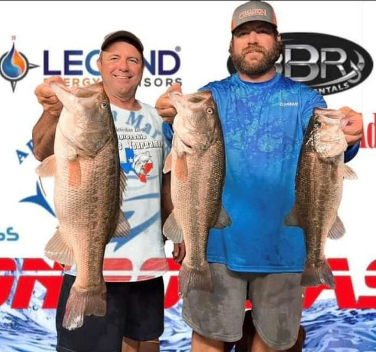 Danny and Brad Ferraro came in second place in the CONROEBASS Tuesday Tournament with a stringer weight of 15.02 pounds.