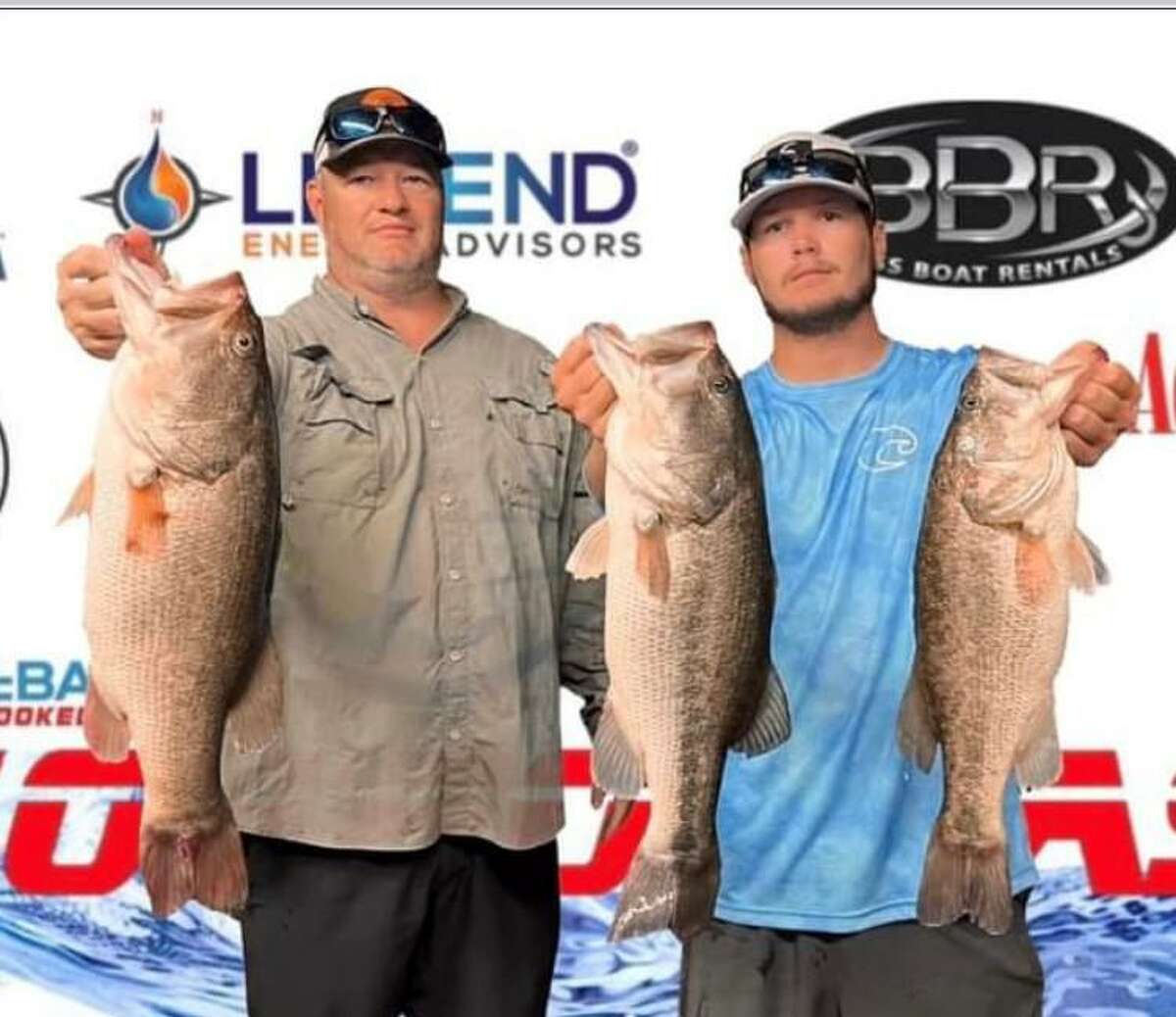 Jay and Jayce Garrison came in third place in the CONROEBASS Tuesday Tournament with a stringer weight of 14.62 pounds.