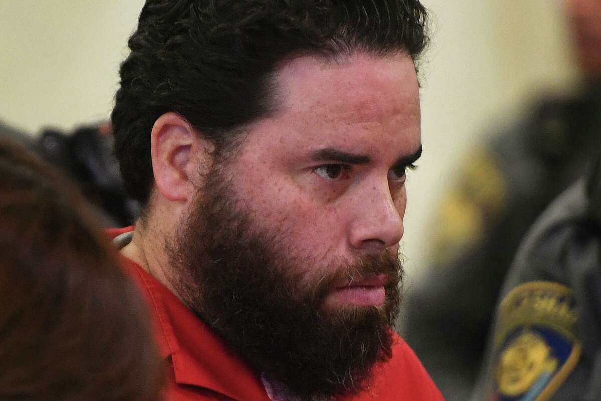 Jose Morales appears for a pretrial hearing on felony weapons charges in Superior Court in New Haven, Conn. on Wednesday, December 18, 2019. Morales is the main suspect in the murder of his girlfriend Christine Holloway, of Ansonia. Morales and Holloway's baby, Vanessa Morales, has been missing since the murder.