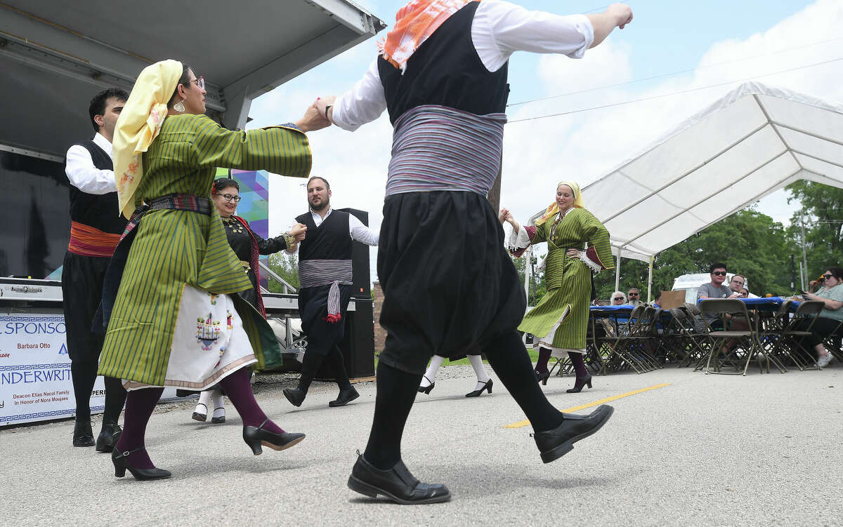 The Olympian Dancers of Houston perform during the annual Mediterranean Festival at St. Michael Christian Orthodox Church Saturday. Photo made Saturday, May 7, 2022. Kim Brent/The Enterprise
