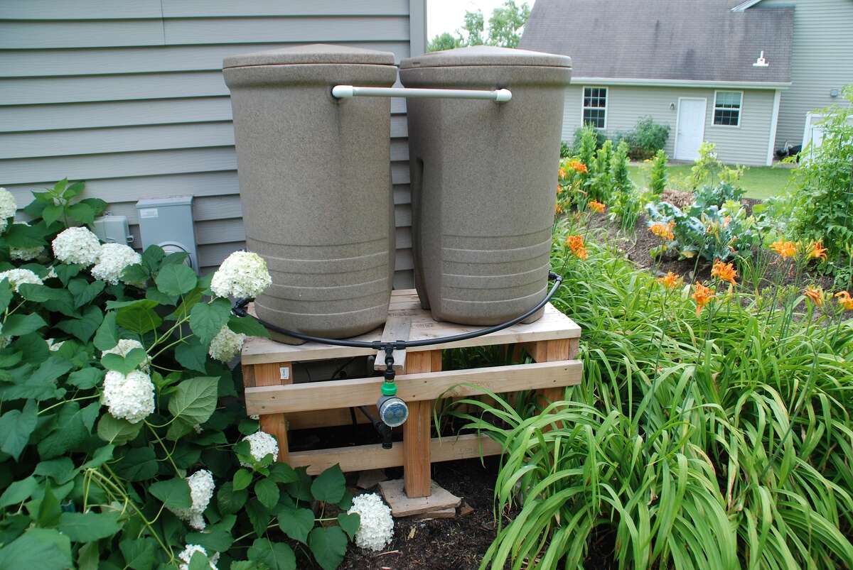 Elevate rain barrels for easier access to the spigot for filling containers and to speed water flow with the help of gravity.