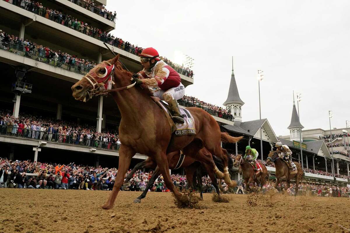 Rich Strike, with Sonny Leon riding, won the Kentucky Derby at Churchill Downs in Louisville, Ky., on Saturday, May 7, 2022. The race, which was carried on the NBC network and digital platforms, was watched by an average of 16 million viewers.