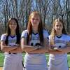 Katie Coppola, Lindsay Bull and Caroline Pagliaro captain Trumbull’s girls lacrosse team.