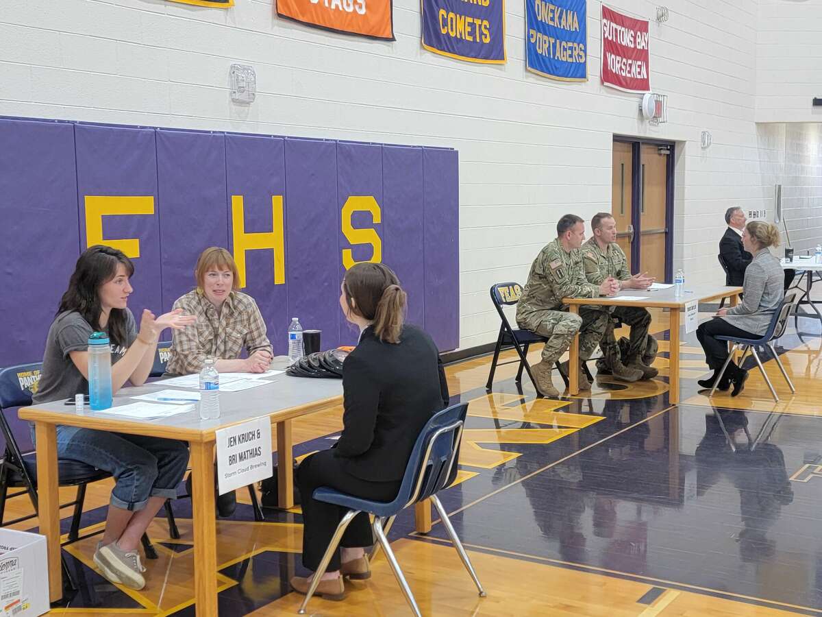 Seniors at Frankfort High School interviewed with Benzie County employers  on May 11 as part of mock interviews for a life skills class. 