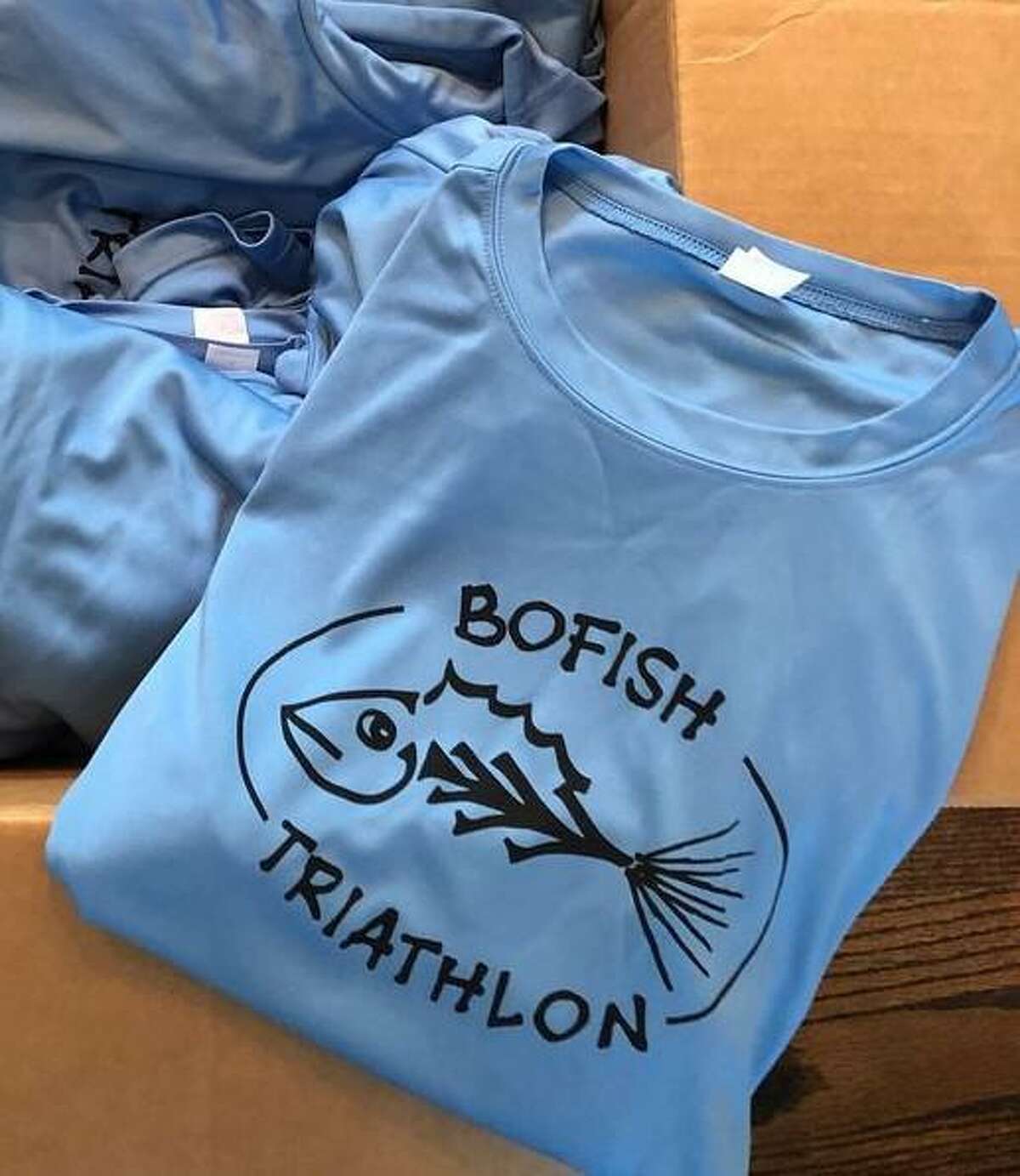 The BoFish Triathlon features a 1-mile swim in Pinewood Lake, a 25-mile out-and-back ride, and a 5-mile run around the lake.