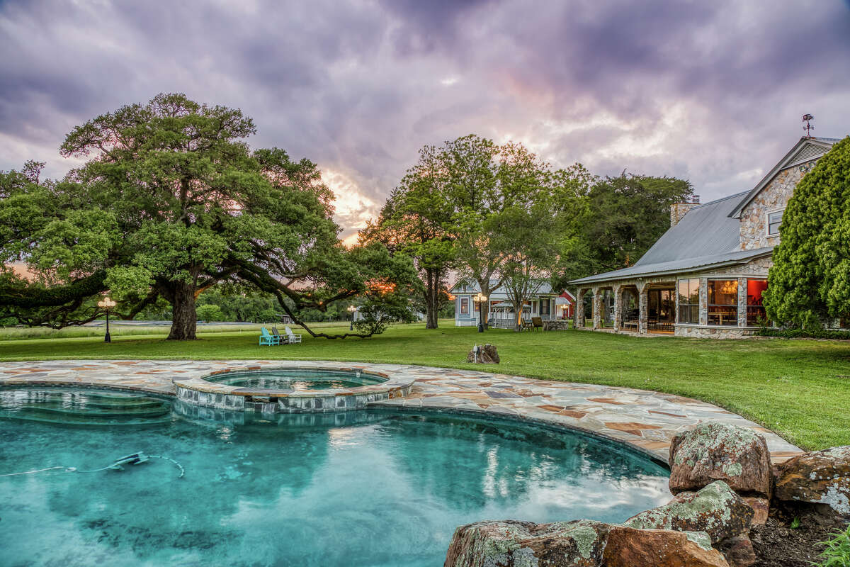 A pool on the 168-acre ranch about 60 miles west of Houston owned by the family of former Houston Rockets owner Charlie Thomas.