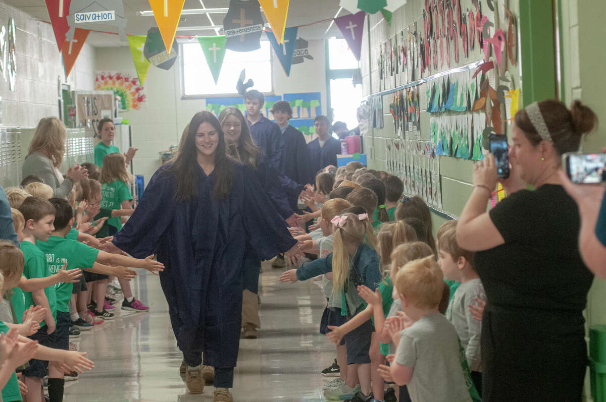 Routt Catholic High School seniors along with Our Saviour School eight graders were celebrated Wednesday morning. 