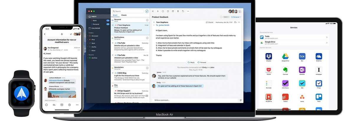 Spark, by the Ukranian software company Readdle, is a free email client that makes it easy to manage multiple accounts across different devices.