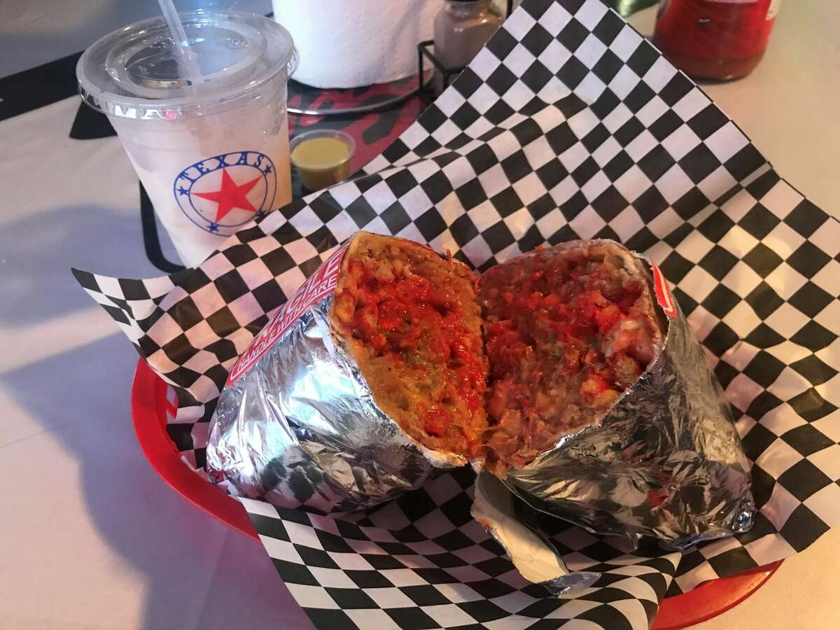 The Big Poppa Burrito with Hot Cheetos.