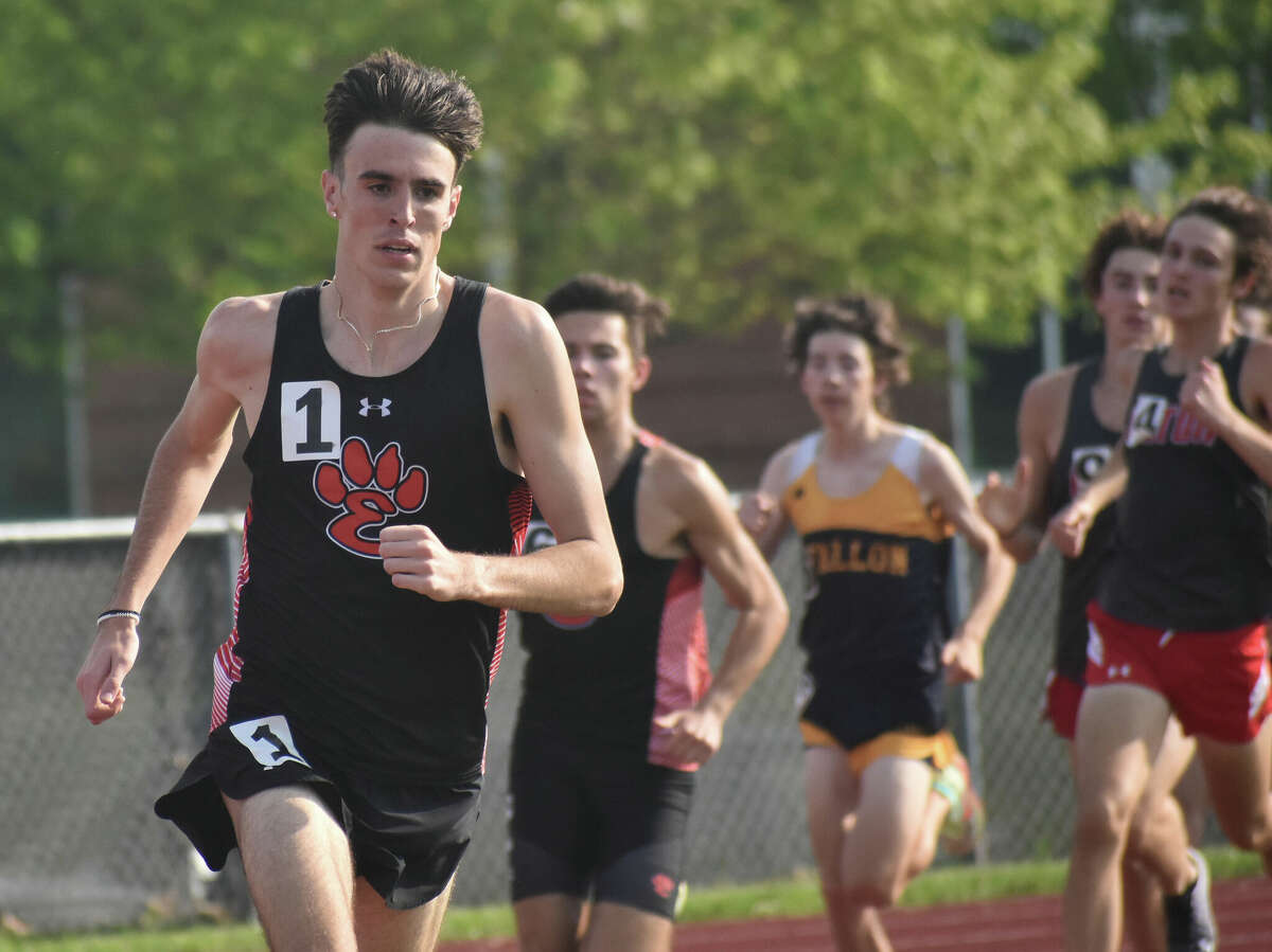 Edwardsville's Ryan Watts competes in the 800-meter run during the Southwestern Conference Meet at the Winston Brown Track and Field Complex in Edwardsville.