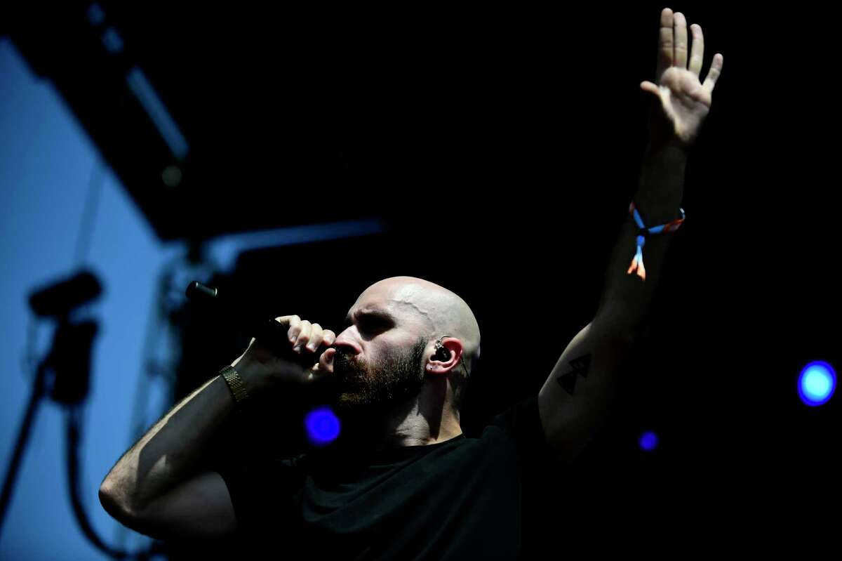 Lead singer, Sam Harris of the X Ambassadors performs at BottleRock 2016 in Napa, Calif. on Sunday, May 29, 2016.