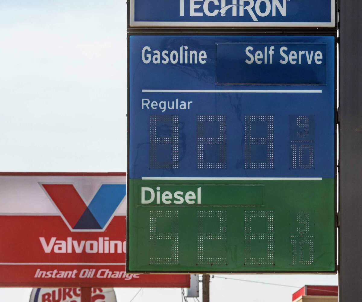 Gas prices around Midland have increased as seen 05/12/2022 at a Chevron on N. Midkiff. Tim Fischer/Reporter-Telegram