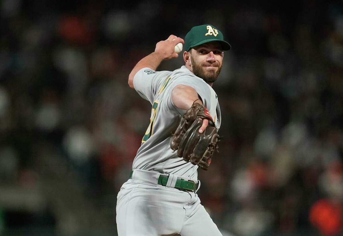 A’s reliever Sam Moll started using the slider this year after experimenting with it at Arizona’s minor-league alternate site last year.