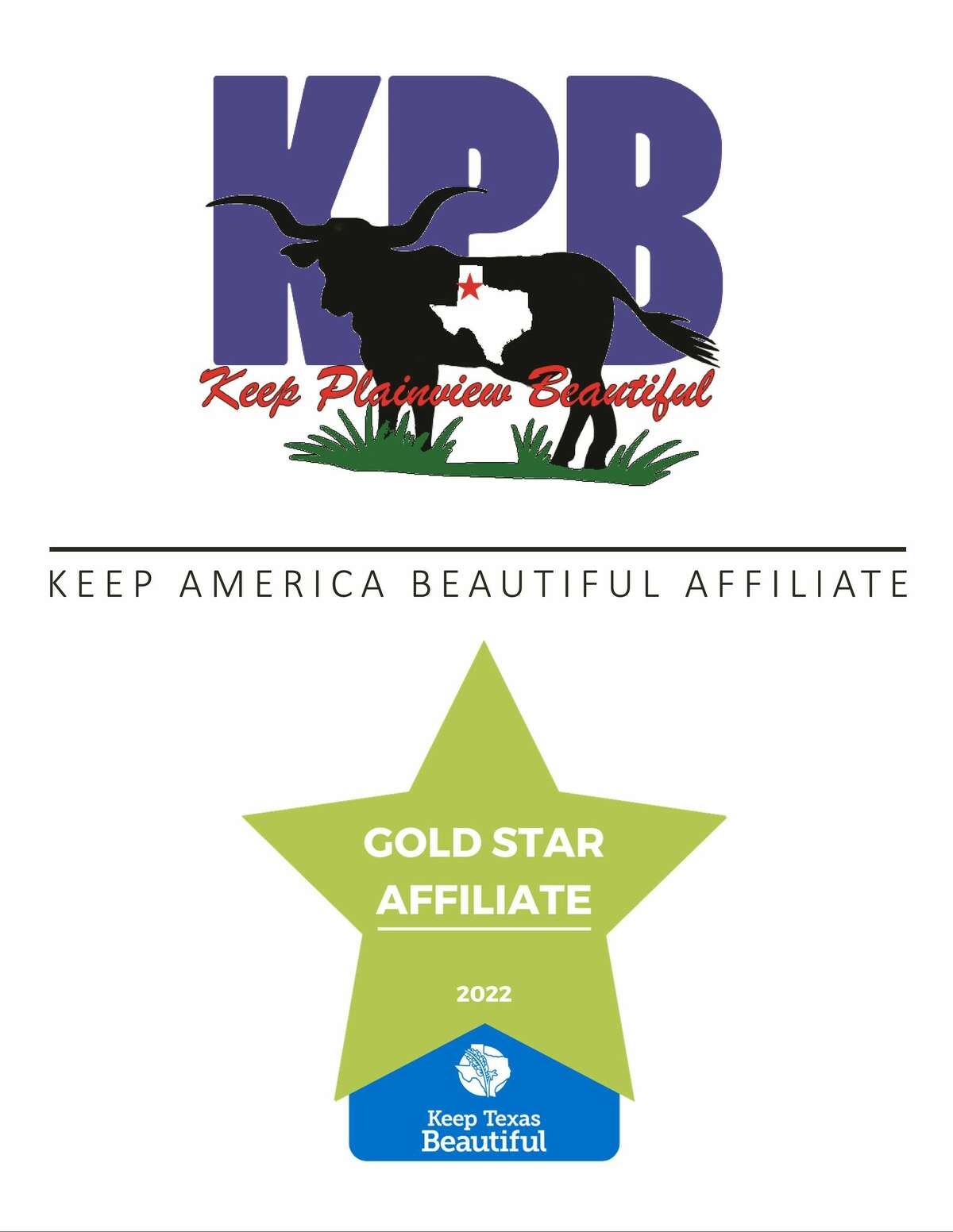 Plainview was recently recognized as a Gold Star Affiliate by Keep Texas Beautiful. 