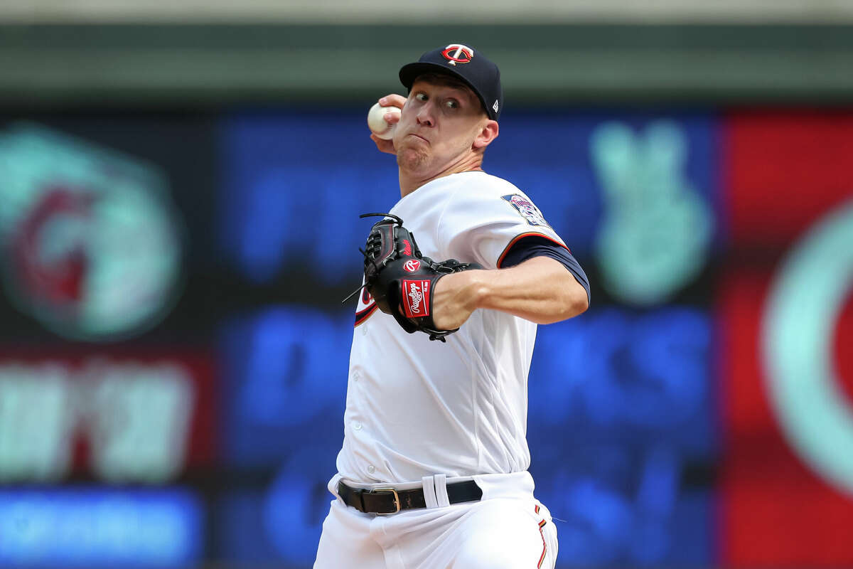 MINNEAPOLIS, MN - MAY 12: Josh Winder #74 of the Minnesota Twins delivers a pitch against the Houston Astros in the first inning of game two of a doubleheader at Target Field on May 12, 2022 in Minneapolis, Minnesota. (Photo by David Berding/Getty Images)