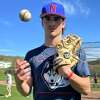 Nonnewaug's Brett Davino is one of the top players in the state. He helped Nonnewaug to an undefeated start. He committed to play baseball at UConn. Davino poses at Nonnewaug High, Woodbury on Wednesday, May 11, 2022.