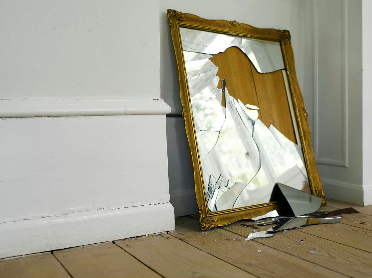 A broken mirror is said to bring seven years bad luck.