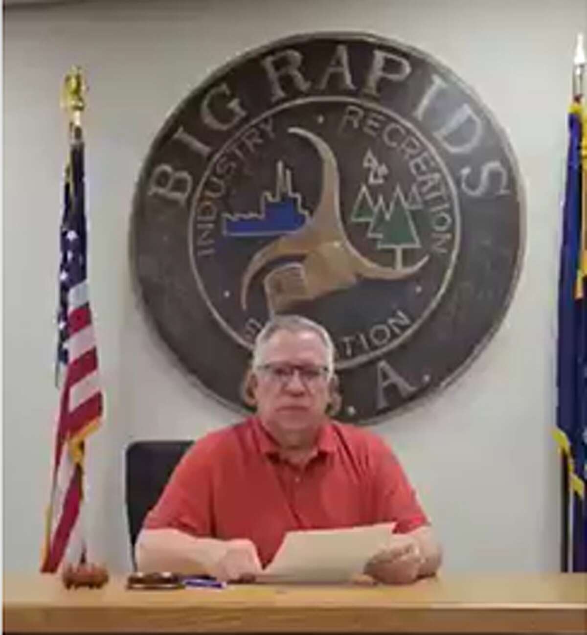 Following flooding and road damage due to heavy rains Wednesday, May 11, in downtown Big Rapids, Mayor Fred Guenther declared a state of emergency.