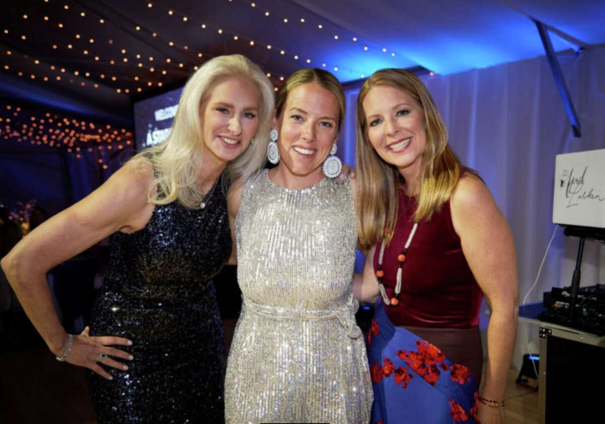 The YMCA of Greenwich hosted its 2022 annual gala, A Starry Night, honoring long-time board member and Chair, Shahryar Oveissi and Lynn Hagerbrant, co-founder Shaker’s Anonymous and Parkinson’s Body and Mind Program. The gala, held at Burning Tree Country Club, raised over $275,000 and was the first time the YMCA of Greenwich hosted an in-person gala since the pandemic. Shown: co-chairs Kim Rosenbaum, Dana Charette and Erica Bens.