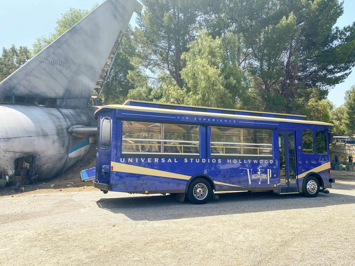 VIP tram lets guests in between "war of the Worlds" Debris to explore.