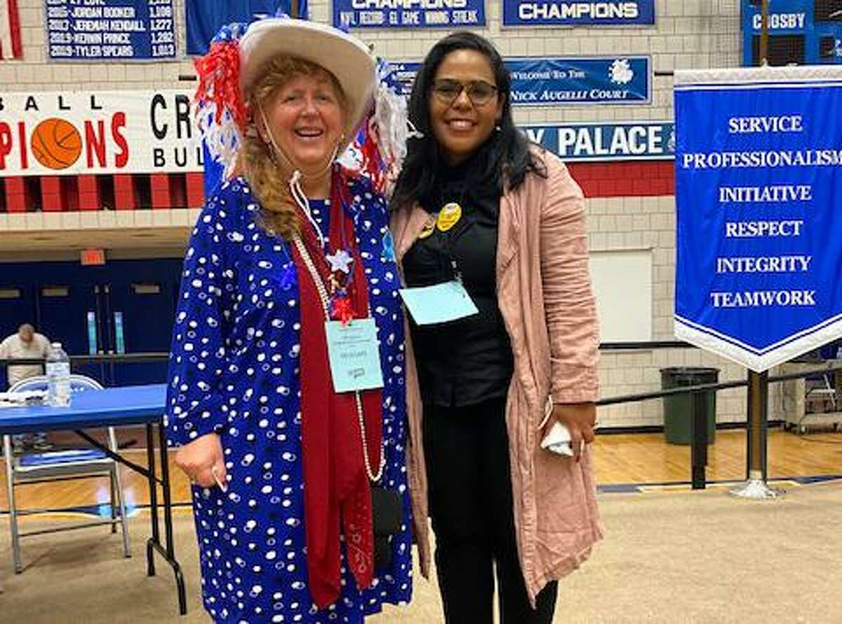 Eva Bermúdez Zimmerman, right, recently was nominated by the Democratic State Central Committee to run for the 30th District state Senate seat. She is pictured with committee Secretary Audrey Blondin.