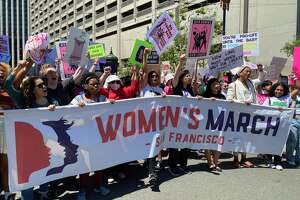Pro-choice marchers throng S.F.’s Market Street, demand abortion protections