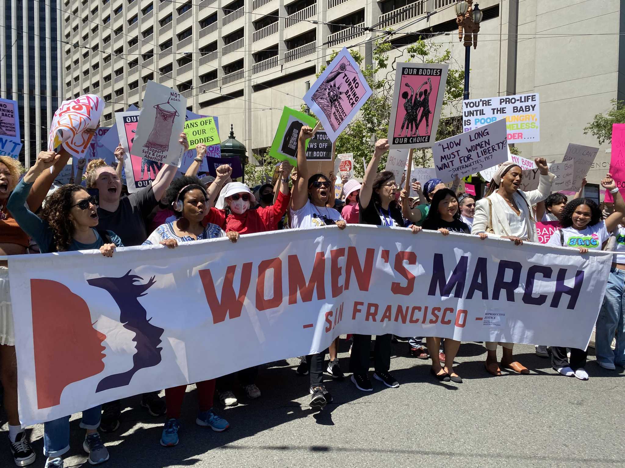 Pro-choice marchers throng S.F.'s Market Street, demand abortion protections - Vimarsana News