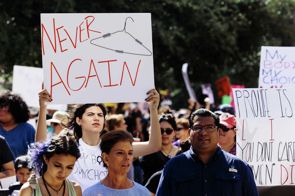 Hundreds attend San Antonio's Bans Off Our Bodies march and rally on Saturday, May 14. 