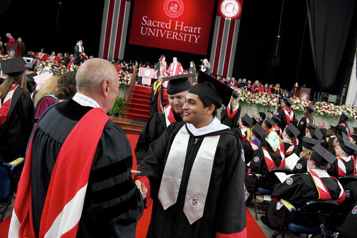 Sacred Heart University holds it's commencement service for undergraduate stidents Saturday, May 14, 2022 at the Hartford HealthCare Amphitheater in Bridgeport.