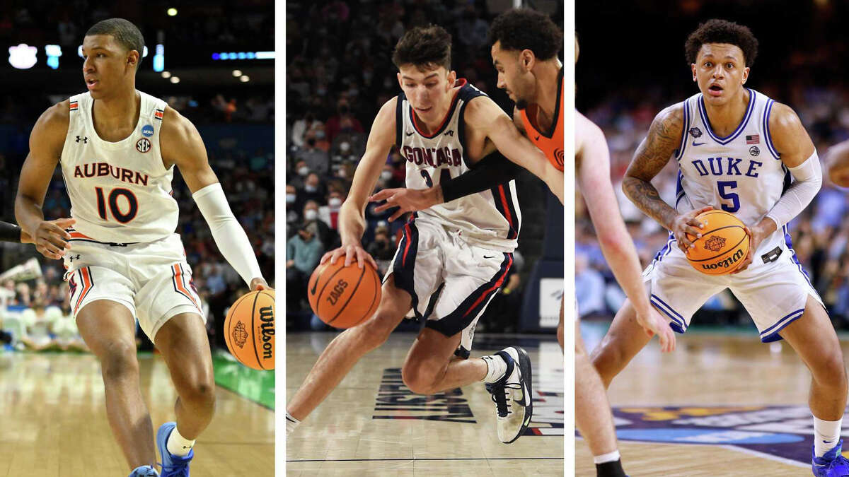 Auburn’s Jabari Smith, from left, Gonzaga’s Chet Holmgren and Duke’s Paolo Banchero are viewed as this year’s top three NBA draft prospects.