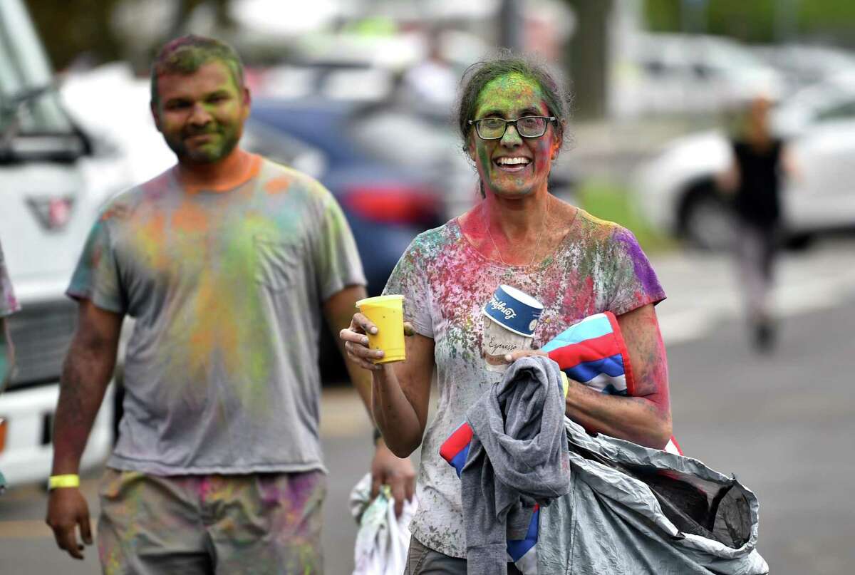 The India Cultural Center of Greenwich hosts its Holifest and Color Throw at Roger Sherman Baldwin Park in Greenwich, Conn., on Saturday May 14, 2022. Although the Color Throw is highlight of event, there were plenty of other activities like Indian food, arts and crafts, DJ Kunjun providing music, henna tattoos and an ice cream truck.