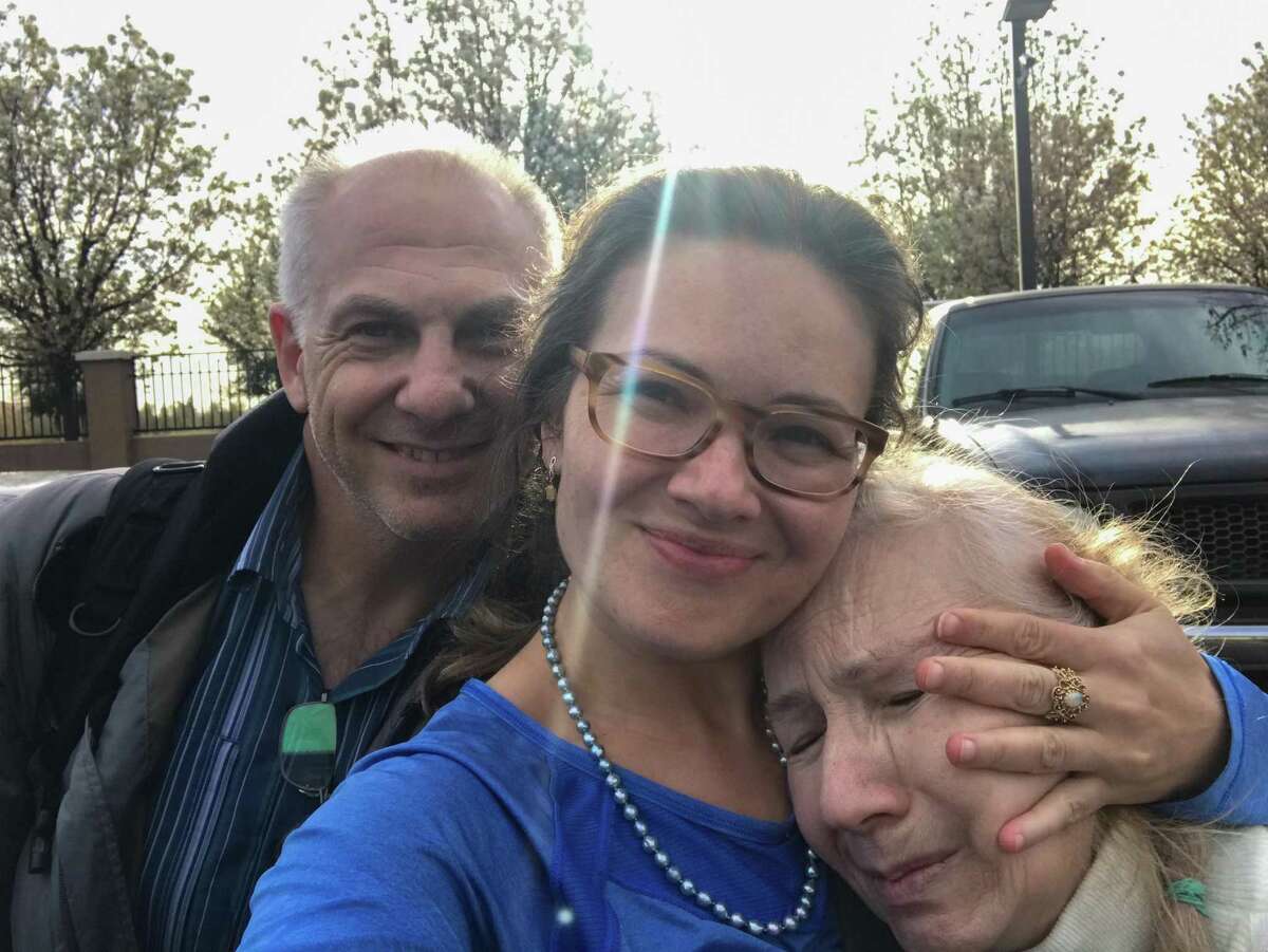 Zlatoslava Karga (center), her mother, Luba Karga, and her husband, Rob Rigor, reunite in Vacaville. Luba evacuated Kyiv after Russian forces invaded Ukraine.