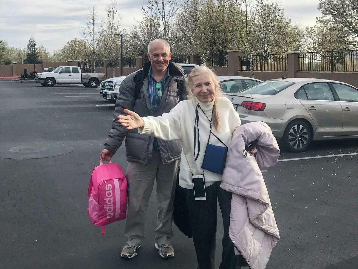 Luba Karga arrives in Vacaville with her son-in-law, Rob Rigor, after evacuating Kyiv and reaches out for her daughter, Air Force Capt. Zlatoslava Karga.