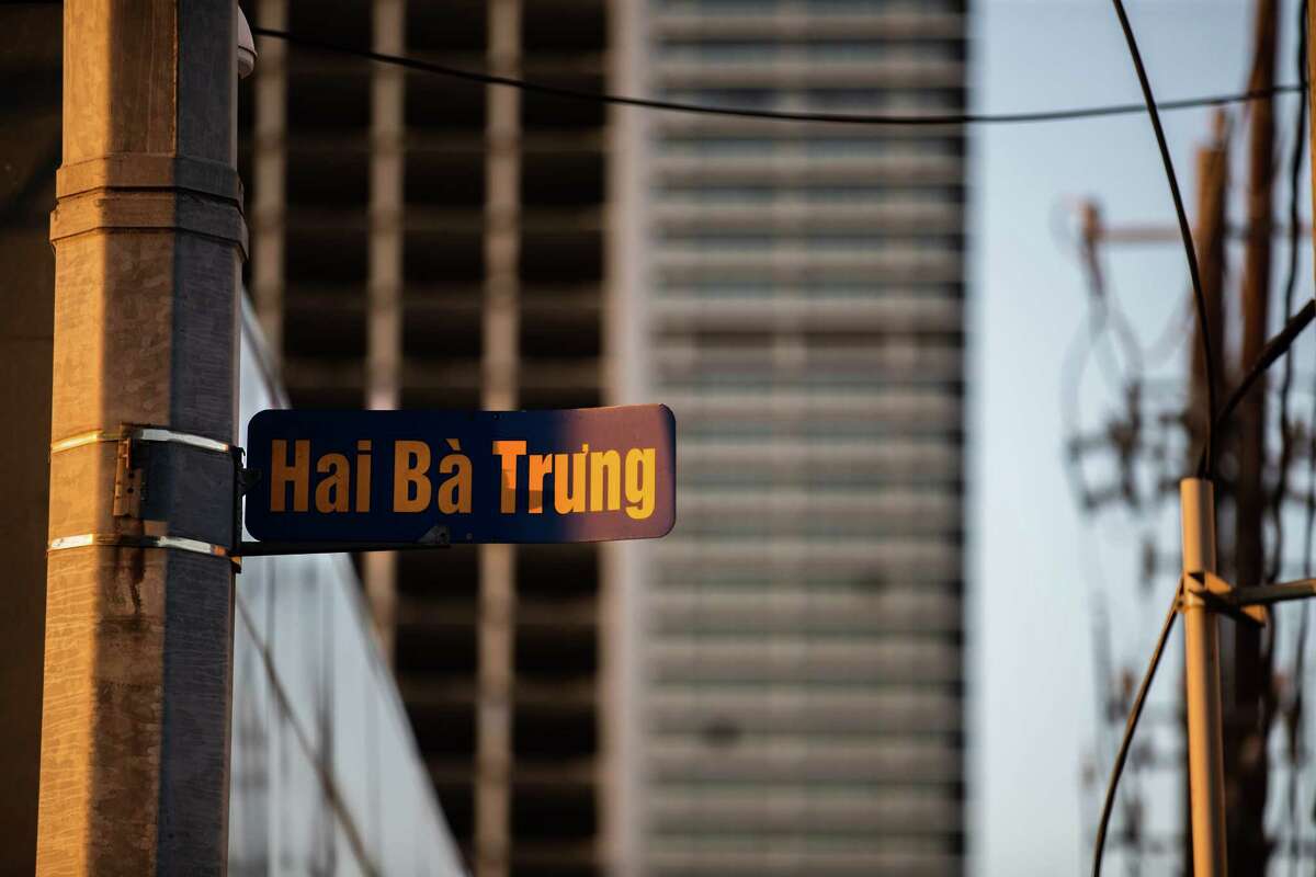 Hai Bá Trung street sign, Sunday, May 15, 2022, in Houston.