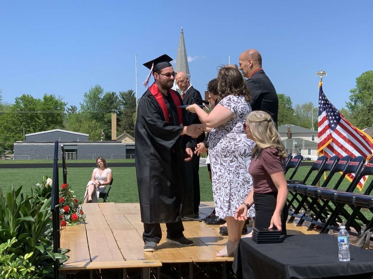 The Reed City High School 139th commencement ceremony was held on the RCHS football field on Sunday, May 15, with 95 graduating seniors walking across the stage. RCHS Distinguished Alumnus Award winner, James G. George, class of 1963 was the keynote speaker.