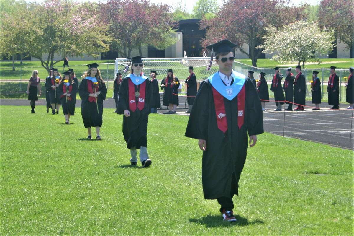 The Reed City High School 139th commencement ceremony was held on the RCHS football field on Sunday, May 15, with 95 graduating seniors walking across the stage. RCHS Distinguished Alumnus Award winner, James G. George, class of 1963 was the keynote speaker.