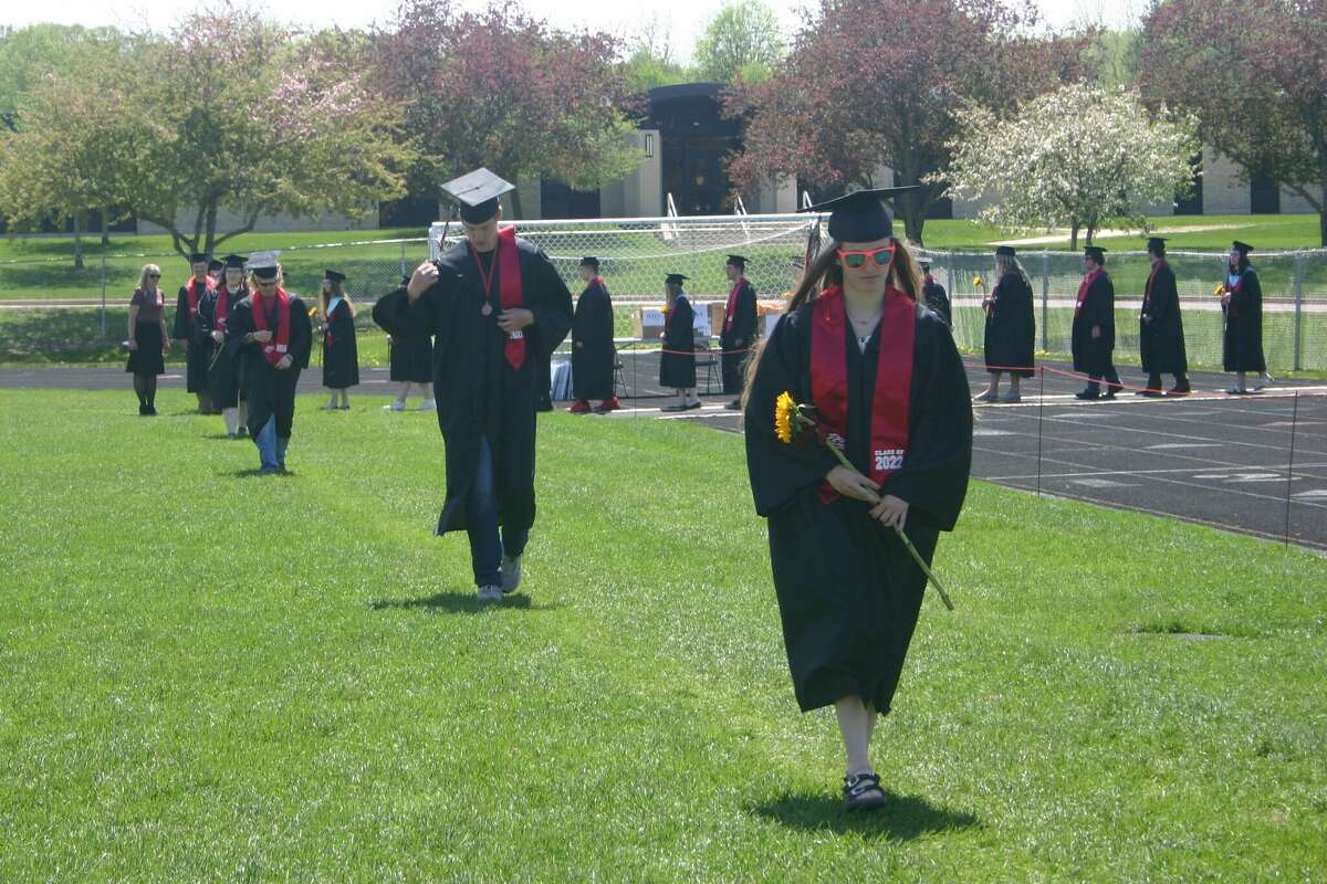 The Reed City High School 139th commencement ceremony was held on the RCHS football field on Sunday, May 15, with 95 graduating seniors walking across the stage. RCHS Distinguished Alumnus Award winner, James G. George, class of 1963 was the keynote speaker.