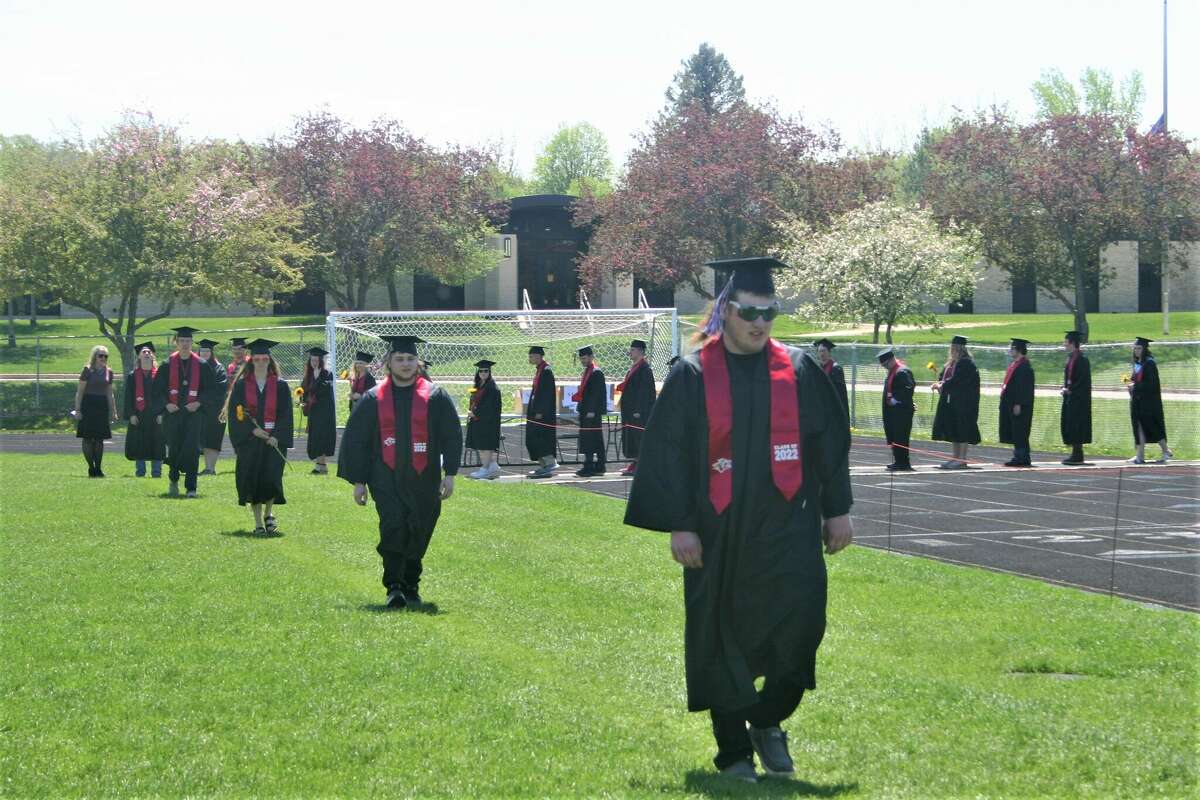 The Reed City High School 139th commencement ceremony was held on the RCHS football field on Sunday, May 15, with 95 graduating seniors walking across the stage. RCHS Distinguished Alumnus Award winner, James G. George, class of 1963 was the keynote speaker.