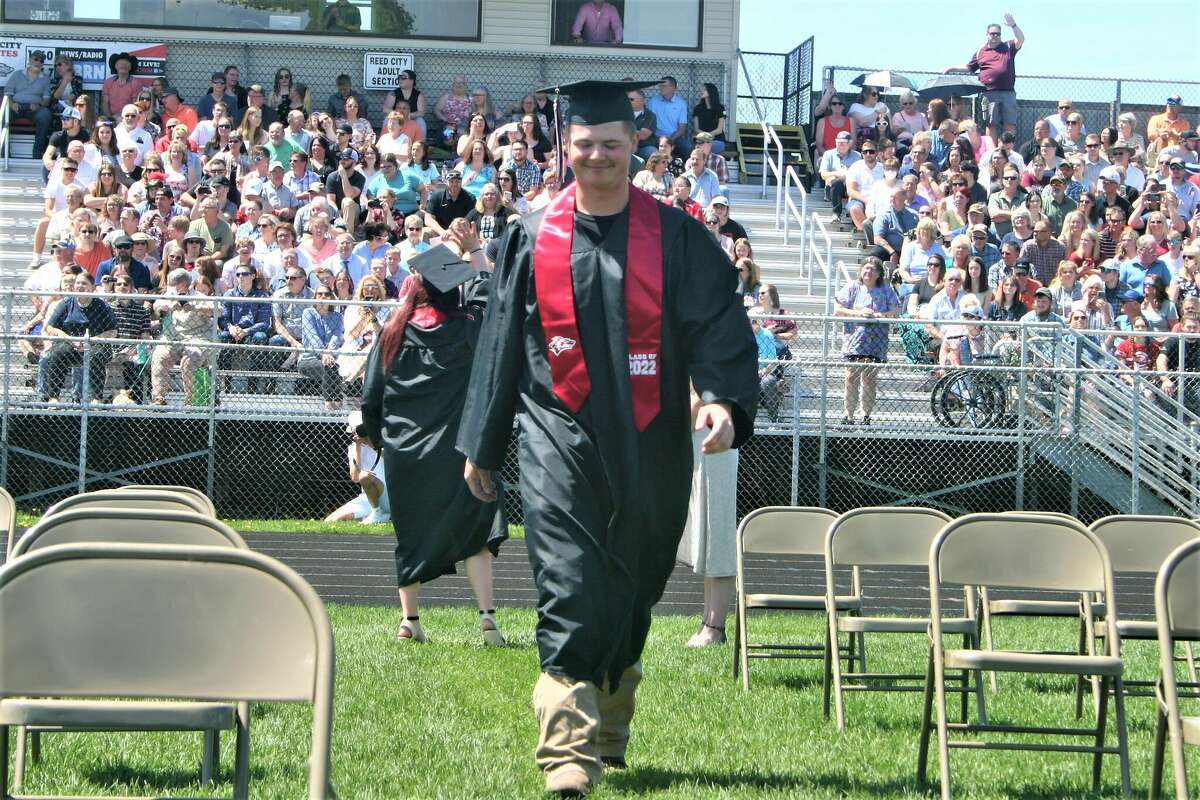 The Reed City High School 139th commencement ceremony was held on the RCHS football field on Sunday, May 15, with 95 graduating seniors walking across the stage. RCHS Distinguished Alumnus Award winner, James G. George, class of 1963 was the keynote speaker.