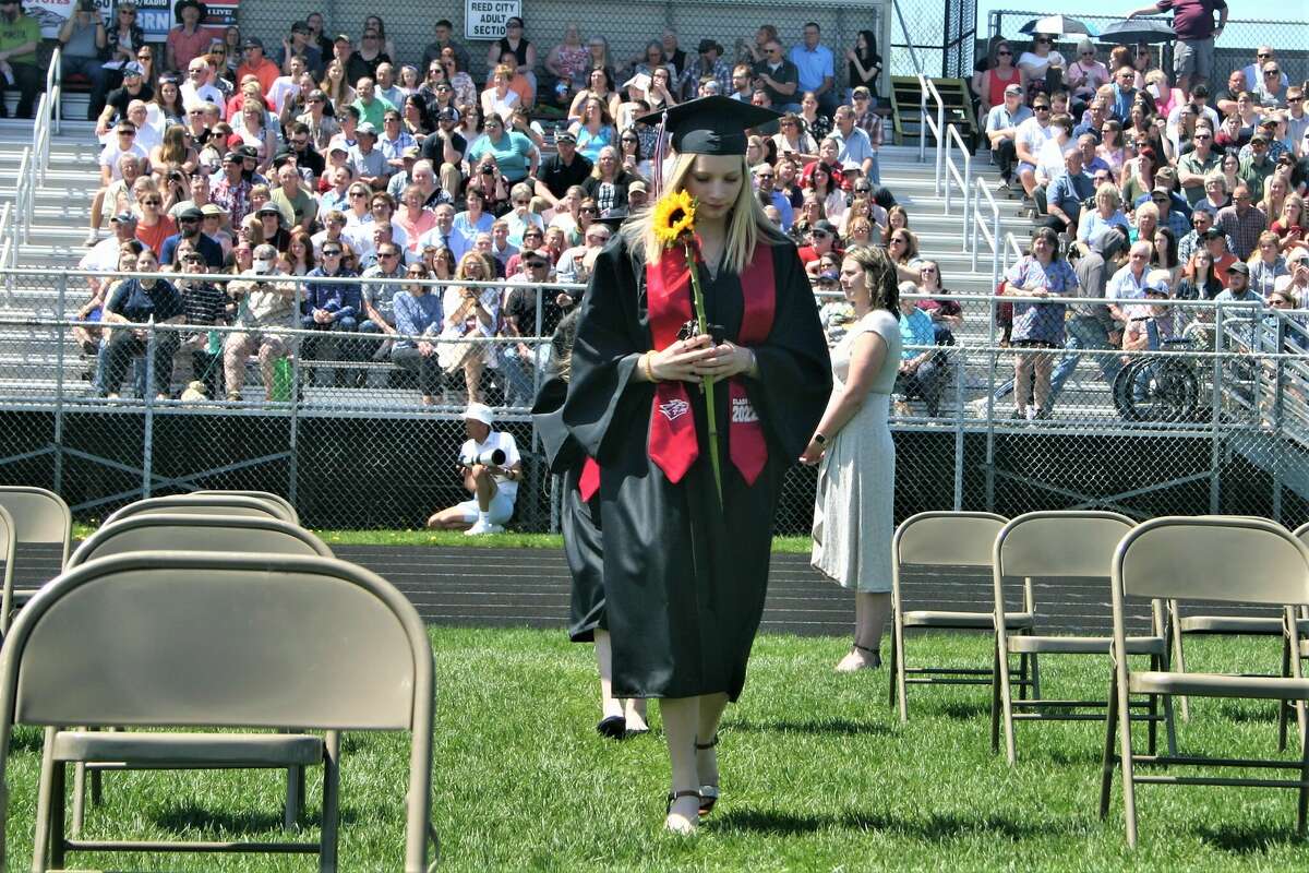 The Reed City High School 139th commencement ceremony was held on the RCHS football field on Sunday, May 15, with 95 graduating seniors walking across the stage. RCHS Distinguished Alumnus Award winner, James G. George, class of 1963 was the keynote speaker.