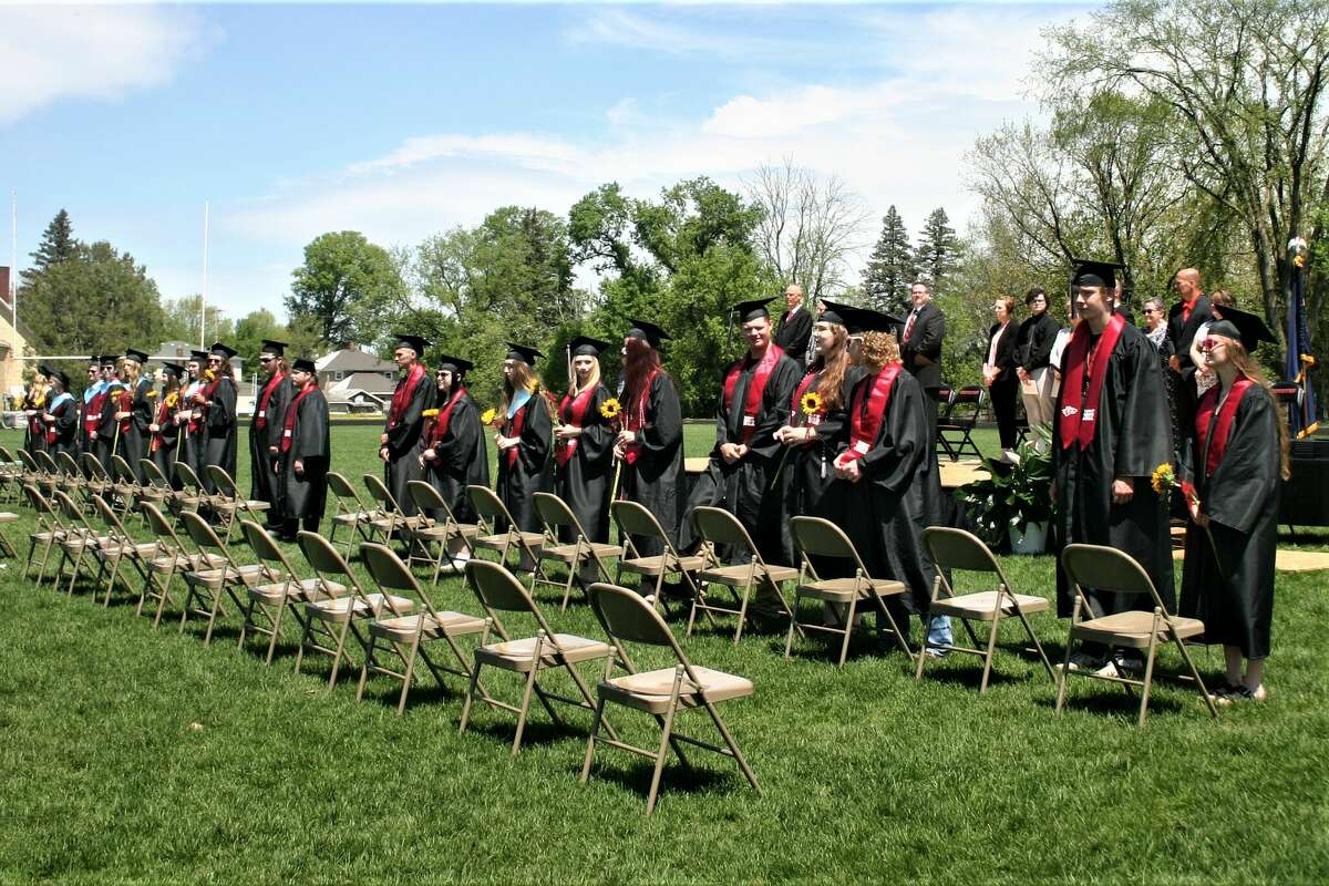 The Reed City High School 139th commencement ceremony was held on the RCHS football field on Sunday, May 15, with 95 graduating seniors walking across the stage. RCHS Distinguished Alumnus Award winner, James G. George, class of 1963 was the keynote speaker.