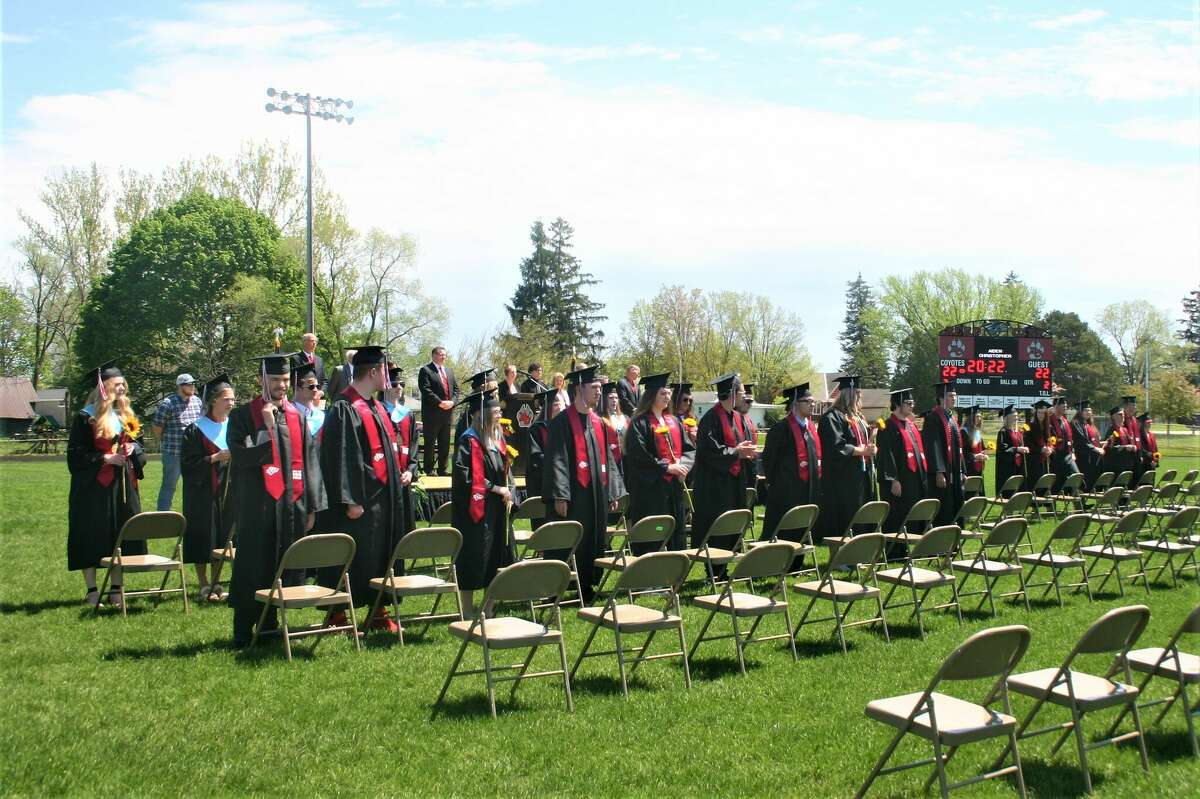 The Reed City High School 139th commencement ceremony was held on the RCHS football field on Sunday, May 15, with 95 graduating seniors walking across the stage. RCHS Distinguished Alumnus Award winner, James G. George, class of 1963 was the keynote speaker.