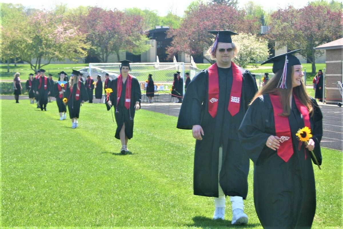 The Reed City High School 139th commencement ceremony was held on the RCHS football field on Sunday, May 15, with 95 graduating seniors walking across the stage. RCHS Distinguished Alumnus Award winner, James G. George, class of 1963 was the keynote speaker.
